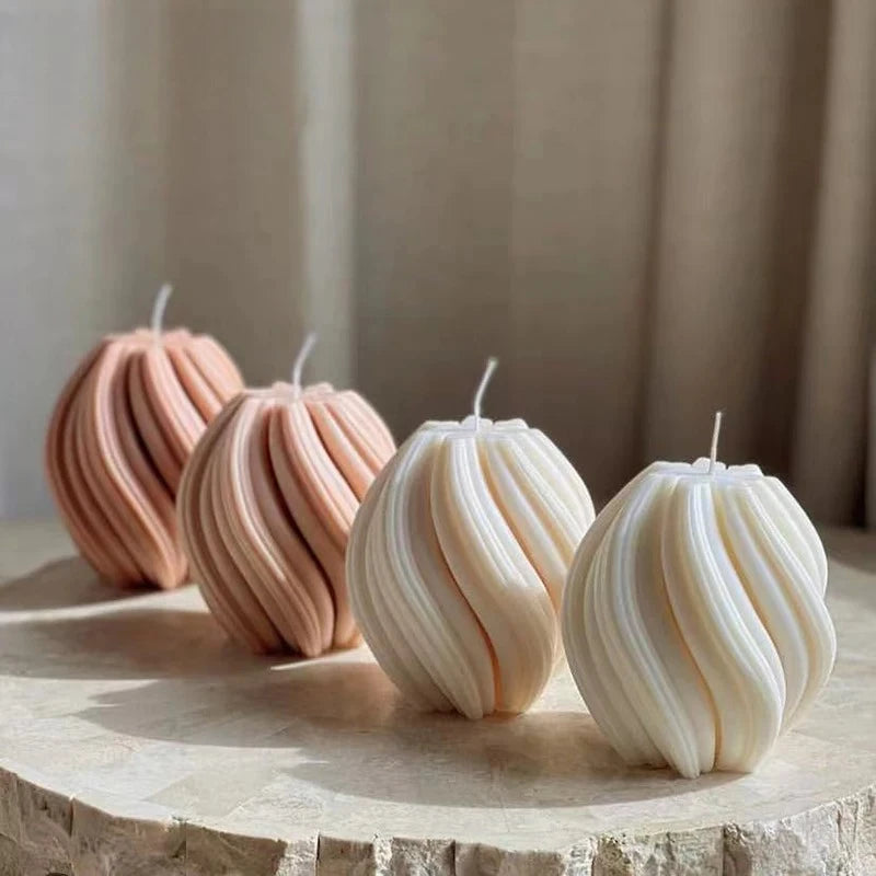 Swirl Scented Candles Aesthetic Unique Spiral Curve Aromatic Home Decorative Candles Smokeless in Colored Room Decor