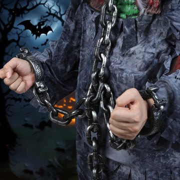 1Set Halloween Plastic Chains Prisoner Costume Cosplay Accessories Haunted House Horror Props Halloween Party Decoration Supply