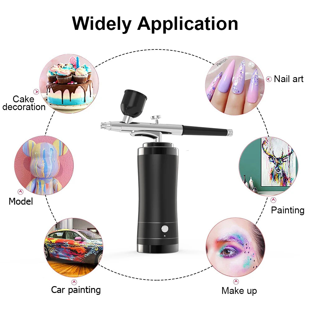 Airbrush Nail With Compressor Mini Airbrush Art Painting Kit for Nail Art Cake Painting Portable Hand Sprayer Gun Airbrush Nail