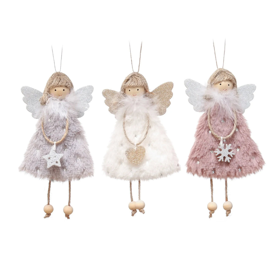 3PCS Christmas Tree Decorations Cute Angel Doll Girl Pendant Navidad 2024 New Year Christmas Tree Ornaments Xmas Gift for Kids
