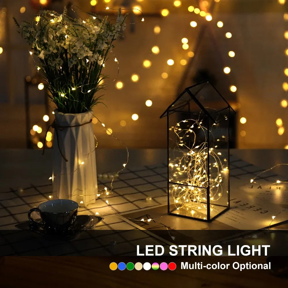 2M 5M 10M LED String Light LED Fairy Lights battery power For Christmas tree Garland Holiday Wedding Party New Year Decoration