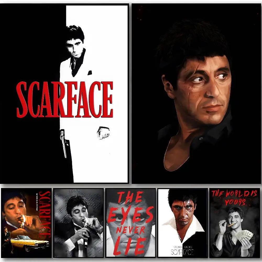 AAA Classic Movie Scarface Poster Self-adhesive stickers are suitable for any wall surface waterproof moisture-proof