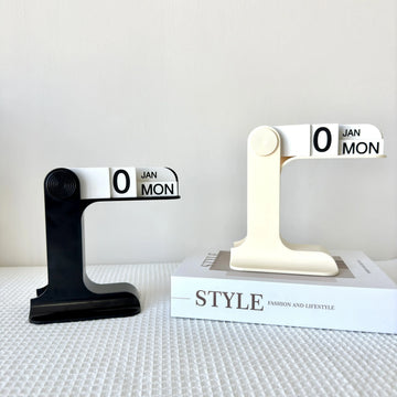 1pc modern minimalist style plastic creative perpetual calendar, desk calendar, office desktop decoration, new home decoration