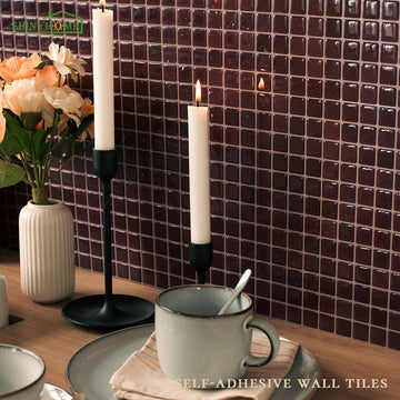 10/30 PC Self-Adhesive Wall Tile Kitchen Backsplash  Suitable for Kitchen Wall Decoration Square 10.5" x 10.5" 3D Mosaic Style
