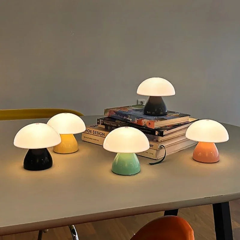 New Creative Night Lights Mushroom Lamp Table Lamp Pat Lamp Bedroom Bedside Lamp Bar Dining Table Lamp Warm White Ambient Lights