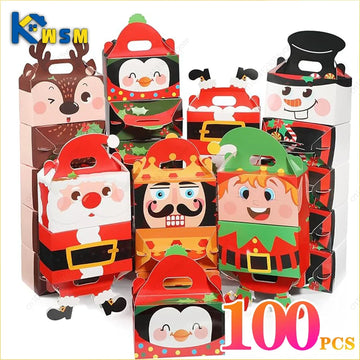 Christmas Series Candy Box Christmas New Creative Cute Candy Square Gift Box Christmas Hand-carrying Box Cookie Cake Pastry Box