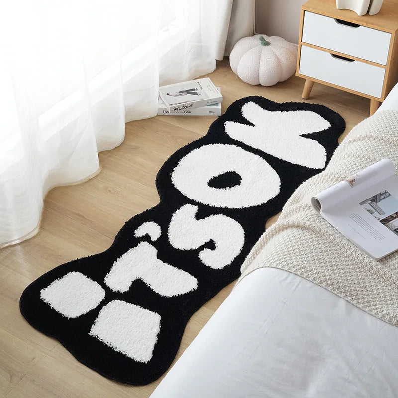 VIKAMA Small Carpet Unconventional Design High-End Bedside Rug Footpad Door Mat Trendy Brand Letter Mat