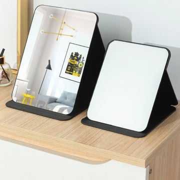 Leather Soft Face Makeup Mirror for Home Portable Folding Desktop High Definition Beauty Mirror
