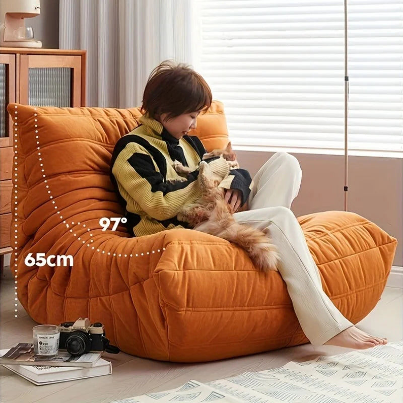 Luxury Lazy Sofa Lounge Lounger Compressed Soft Sofa Chair Living Room Chair Bedroom Couch Lounge Anti Cat Scratch Material