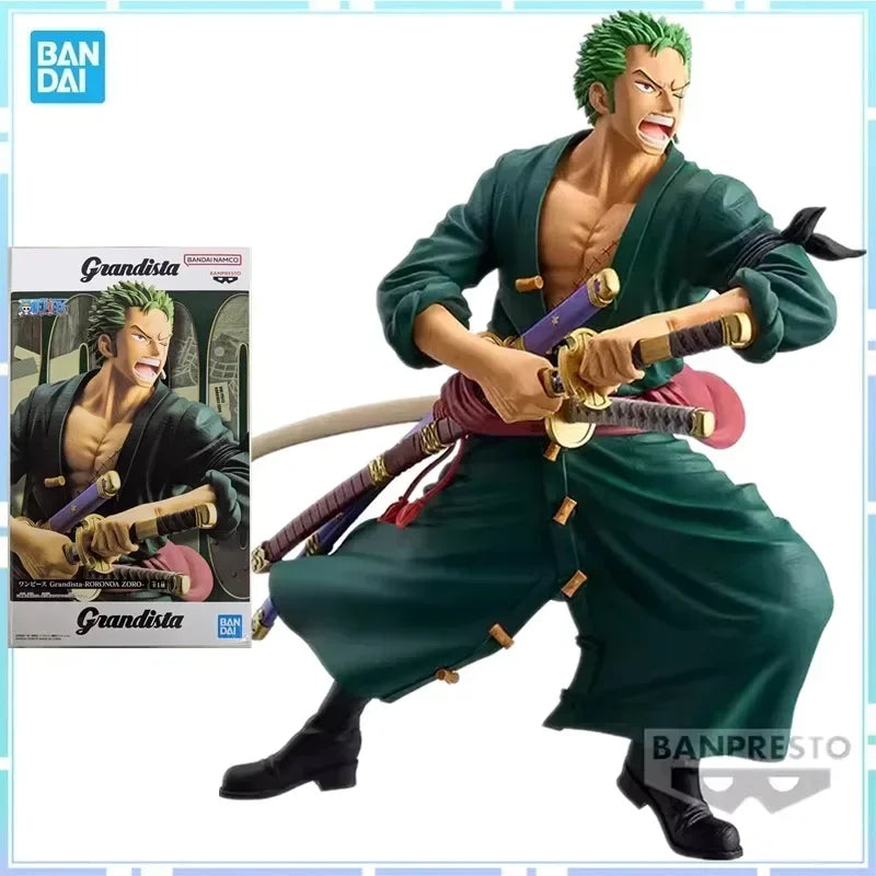 Bandai Original Banpresto Anime ONE PIECE Grandista Roronoa Zoro PVC Action Figure Model Collector Toy birthday christmas gift