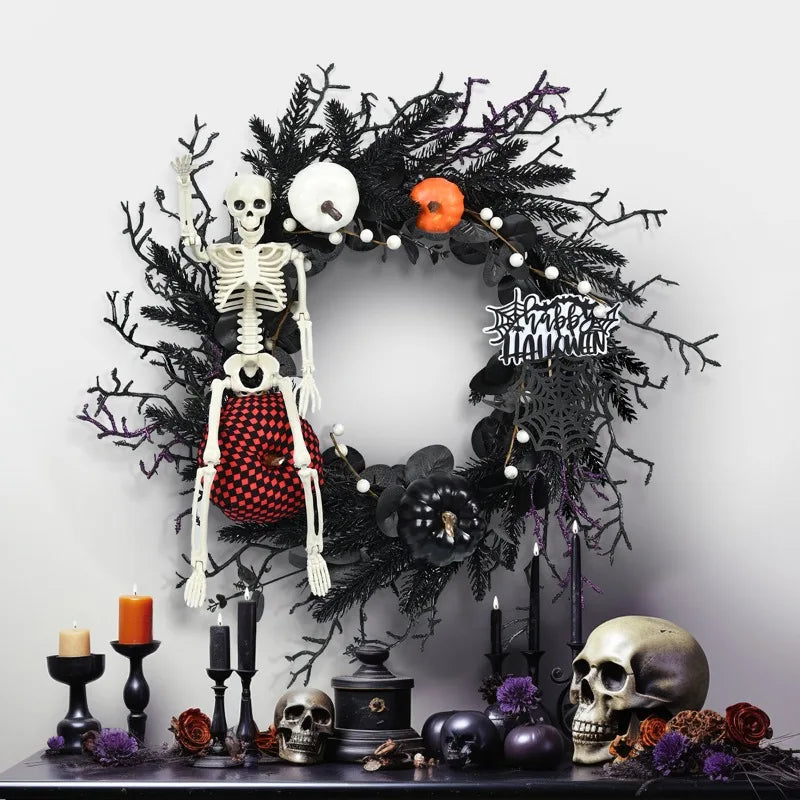 Halloween Decorations Vine Rings Pumpkin Skeletons Dead Branches Party Decorations Flower Garlands