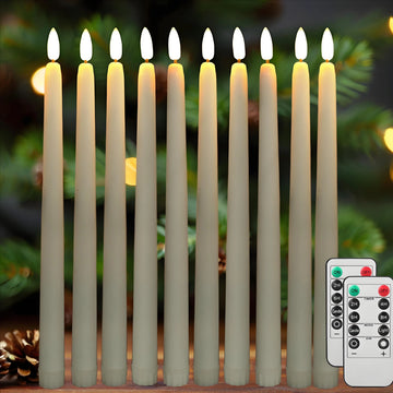Pack of 12/24Pc LED Flameless Flickering Taper Candles with Remote Battery Operated Tea Lights Home Wedding Decor Candlesticks