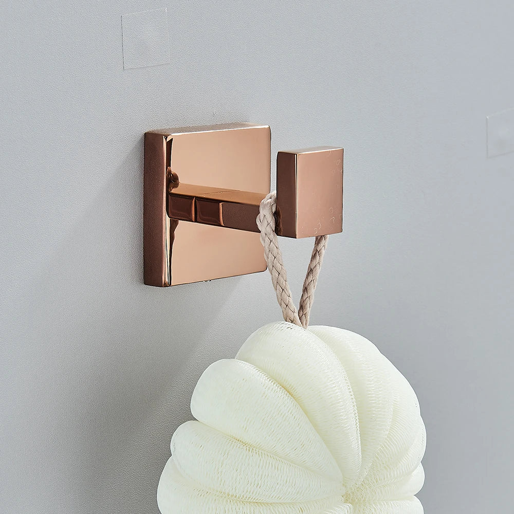 Rose Golden Bath Hardware Set Toilet Accessories Towel Rack Toilet Paper Holder Towel Bar Stainless Steel Bathroom Accessories