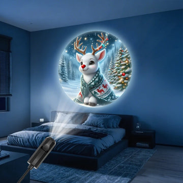 Christmas deer LED projection light, Christmas romantic decoration night light, USB lamp lighting