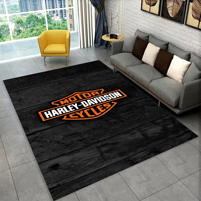 Classic H-Harley Racing Moto Carpet Rug for Playroom Bedroom Living Room Sofa Home Decor,kid Game Area Rug Non-slip Floor Mat