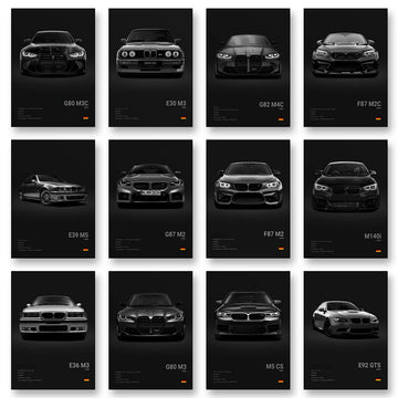 2-A1 Famous Cars G80 M3C Canvas Wall Art Print Poster E30 M3 Z8 Decorative Mural Modern Home Decor Birthday Gift Unframed
