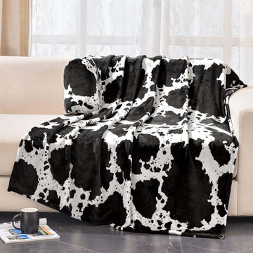 VIKAMA Cheetah Printed Flannel Fleece Wool Blanket Single Sided Plush Fluffy Bed Blanket Sofa Travel Super Soft Blanket