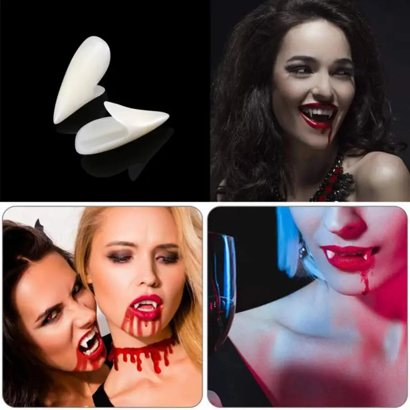 Vampire Fake Teeth Retractable Dentures Props Arty Costume DIY Cosplay Props Dracula Teeth Halloween Masquerade Supplies