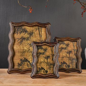 1PC, curved resin decorative photo frame, porch decorative photo frame, suitable for bedroom study desk photo decoration