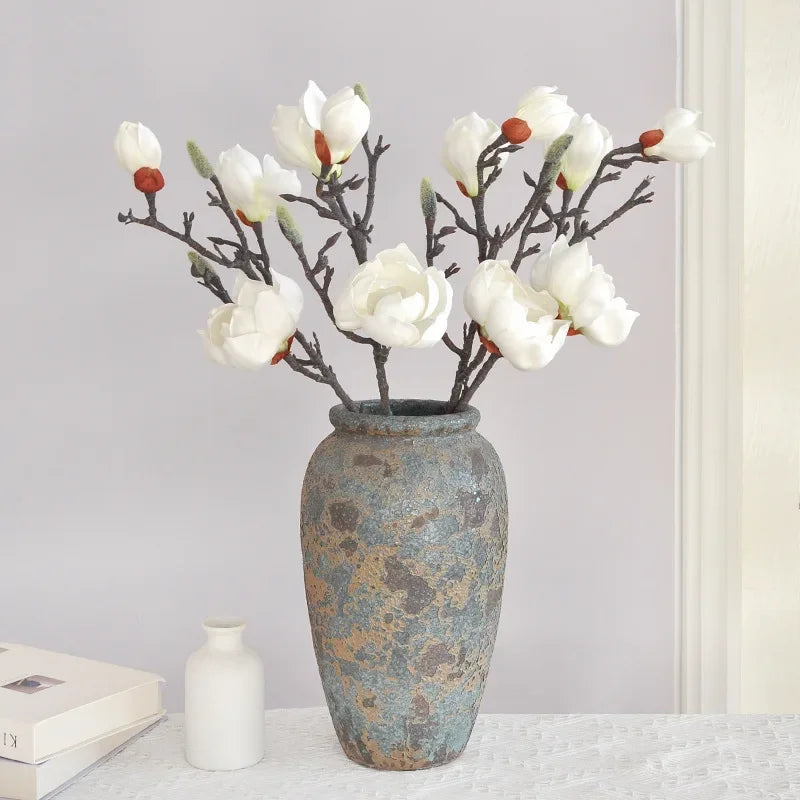 74CM Jade Orchid New Chinese Style Artificial Flower Home Living Room Decoration Ornament EVA Cotton Wedding Photography Prop