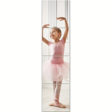 4/8 Pcs Square Acrylic Mirror Finish Wall Stickers 1mm Thickness 2D Self-Adhesive for Bedroom Living Room Gym Dance Room Decor
