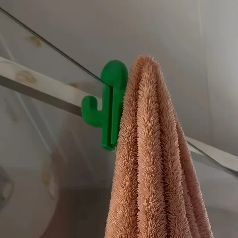 Cactus Hook Portable Shower Glass Hook Cute Door Clip Style Travel Clothes Hook Bathroom Storage Tools Bathroom Accessories Gift