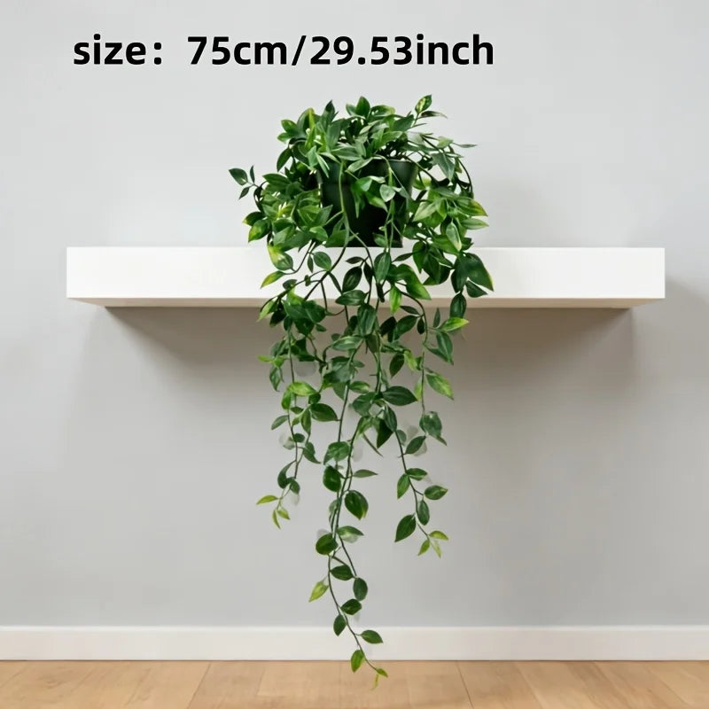 1/2 Piece Artificial Plant (Without Pot), Artificial Hanging Plant, Artificial Mandala Vine Hanging Plant, Green Plant Wall Frame, Suitable for Home, Living Room, Indoor and Outdoor Decoration, Suitable for Indoor, Outdoor, L