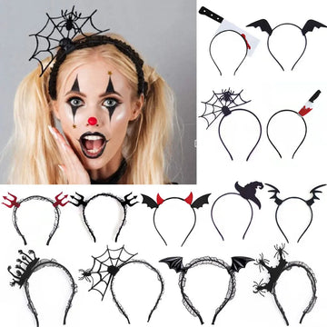 Halloween Hairband Makeup Ball Pumpkin Bat Spider Headband Ghost Festival Costumes Happy 2023 Halloween Masquerade Hair Ornament