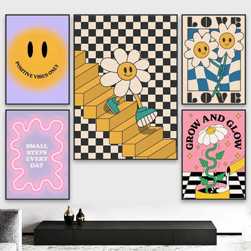 Aesthetic Colorful Danish Pastel Canvas Poster HD art sticky wall waterproof home living room bedroom bar aesthetic decoratio