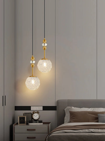Modern Glazed Water Print Glass Restaurant Chandelier Bedroom Bedside Chandelier West Restaurant Cafe Lighting Decorative Lamps
