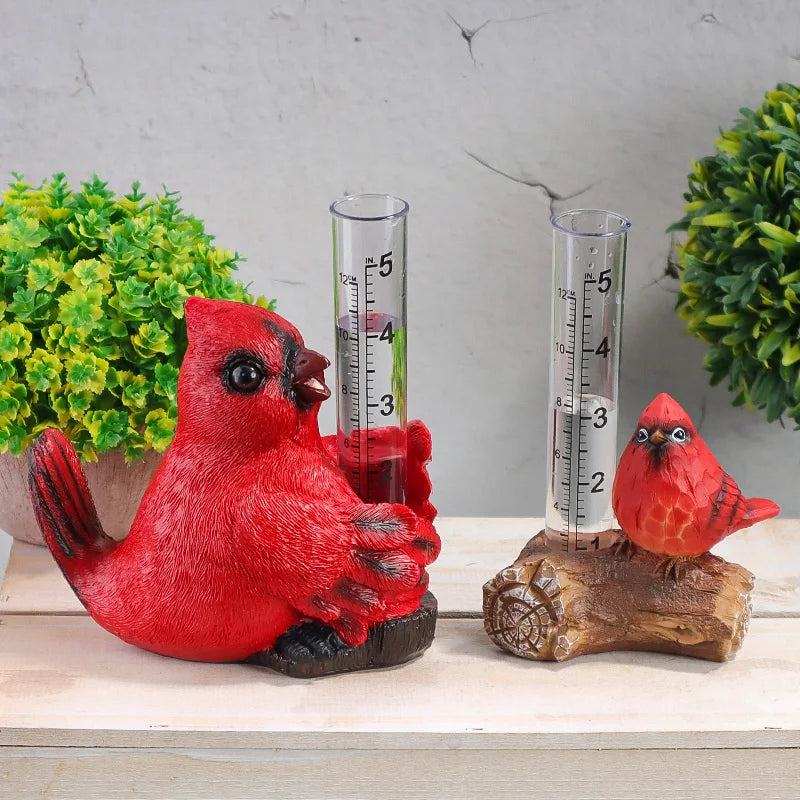 Animal-Shaped Rain Gauge Creative Resin Rain Gauge Sculpture Outdoor Garden Decorative Ornament