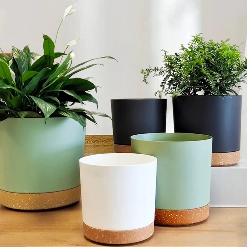 3PCS Plant Pot Planters Succulents Pots for Plants Flowerpots with Tray Thickened  Plastic Garden Pots Garden Accessories