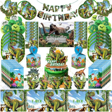 Dinosaurs Birthday Party Supplies Gift Bag Plates Candy Box Cake Toppers For Kids Birthday Party Decoration Favors Baby Shower