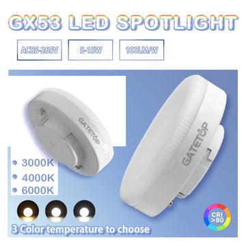 4PCS LED Spot light GX53 Bulb AC85-265V 100lm/W 5W 9W 12W 15W Daring light source wardrobe cabinet Daring grille open box light