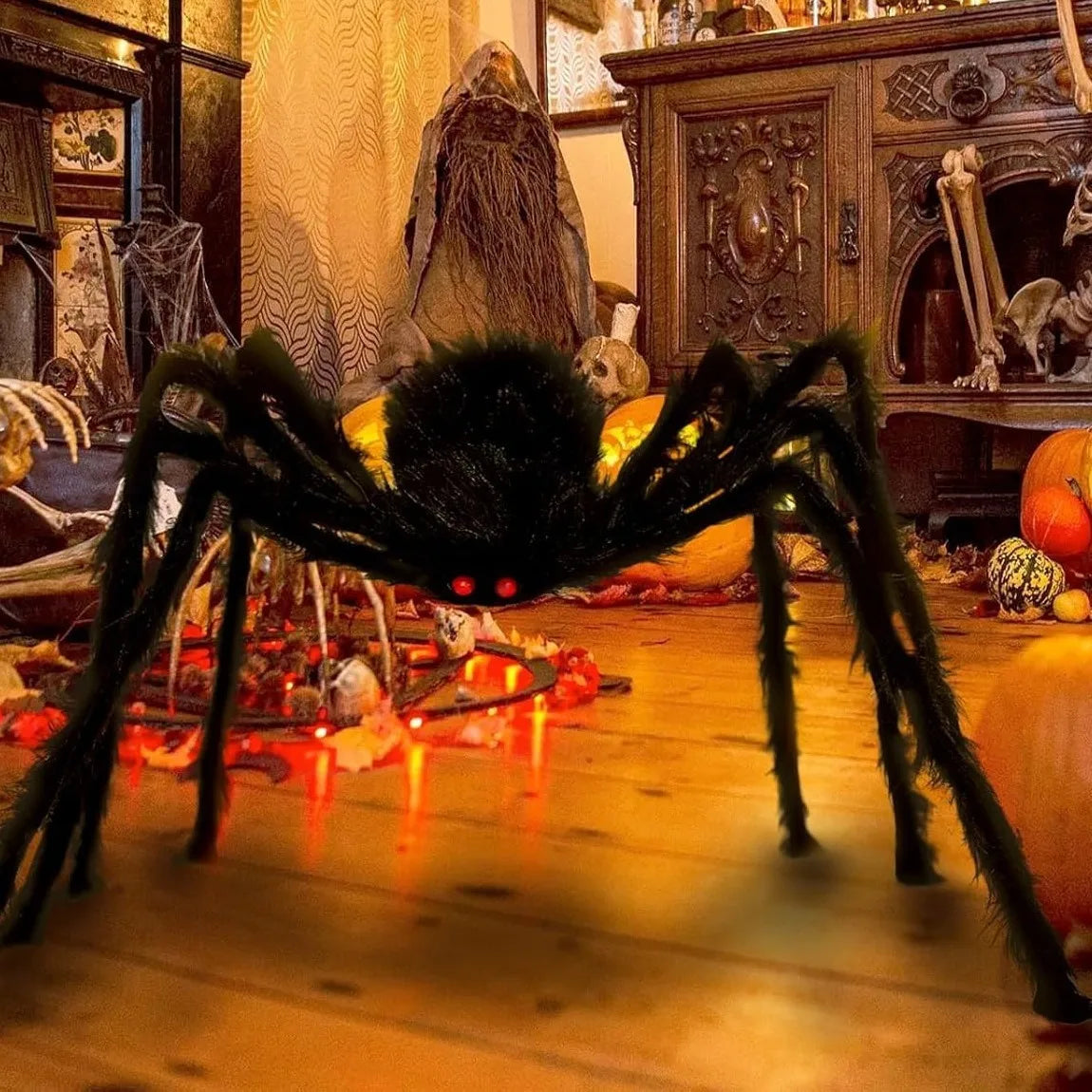 Halloween Giant Spider Decorations, Scary Large Spider Props for Halloween Decorations Indoor and Outdoor Yard Party
