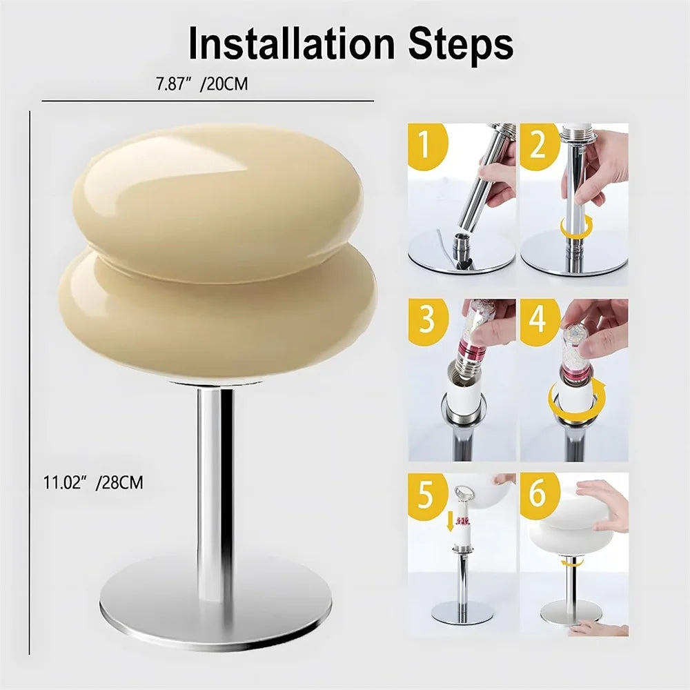Nordic Mushroom Glass Lamp Bauhaus Trichromatic Dimming Bedside Nightligh Atmosphere Lamps Eye Protection Night Light Desk Lamp