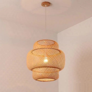Hand-woven Chinese Style Weaving Hanging Lamps 18/19/30cm Restaurant Home Decor Lighting Fixtures Bamboo Pendant Lamp