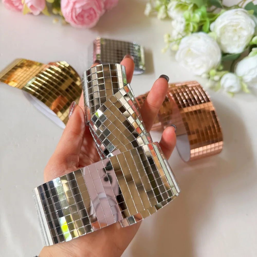 30/60/100*4cm Mini  Glass Square Mirror Mosaic Wall Stickers Tiles Stickers  DIY Party Disco Bathroom  Interior Home Decoration
