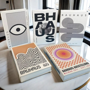 Abstract Bauhaus Luxe Fake Book Storage Box Decorative Books Home Decor Coffee Table Shelf Ornament Bedroom Interior Decoration