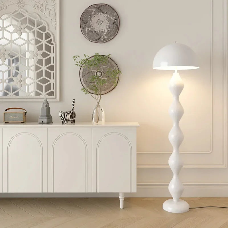 Nordic medieval LED floor lamp cream style mushroom floor lamp living room sofa exhibition hall home decoration lighting fixture