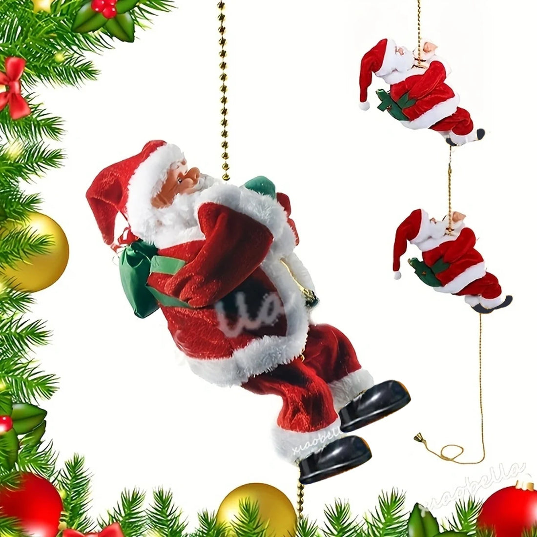 1PC Climbing Beads, Climbing Rope, Santa Claus Doll, Christmas Decorations, Ornaments, Event and Party Supplies, Gifts
