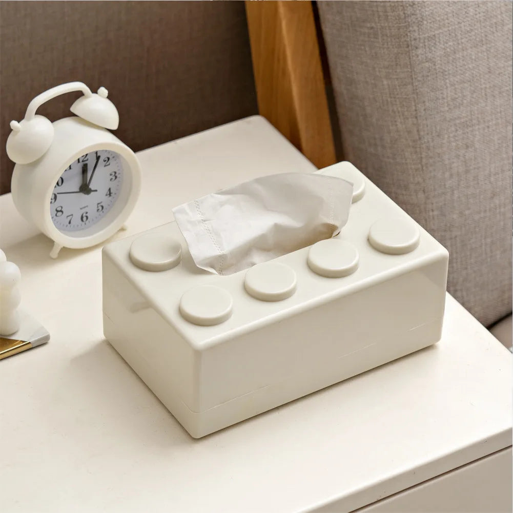 tissue box Creative Cartoon Building Block Tissue Box with High Aesthetic Value for Household Napkins Paper Drawer Storage Box