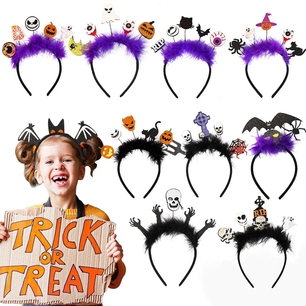 Halloween Hairband Makeup Ball Pumpkin Bat Spider Headband Ghost Festival Costumes Happy 2023 Halloween Masquerade Hair Ornament