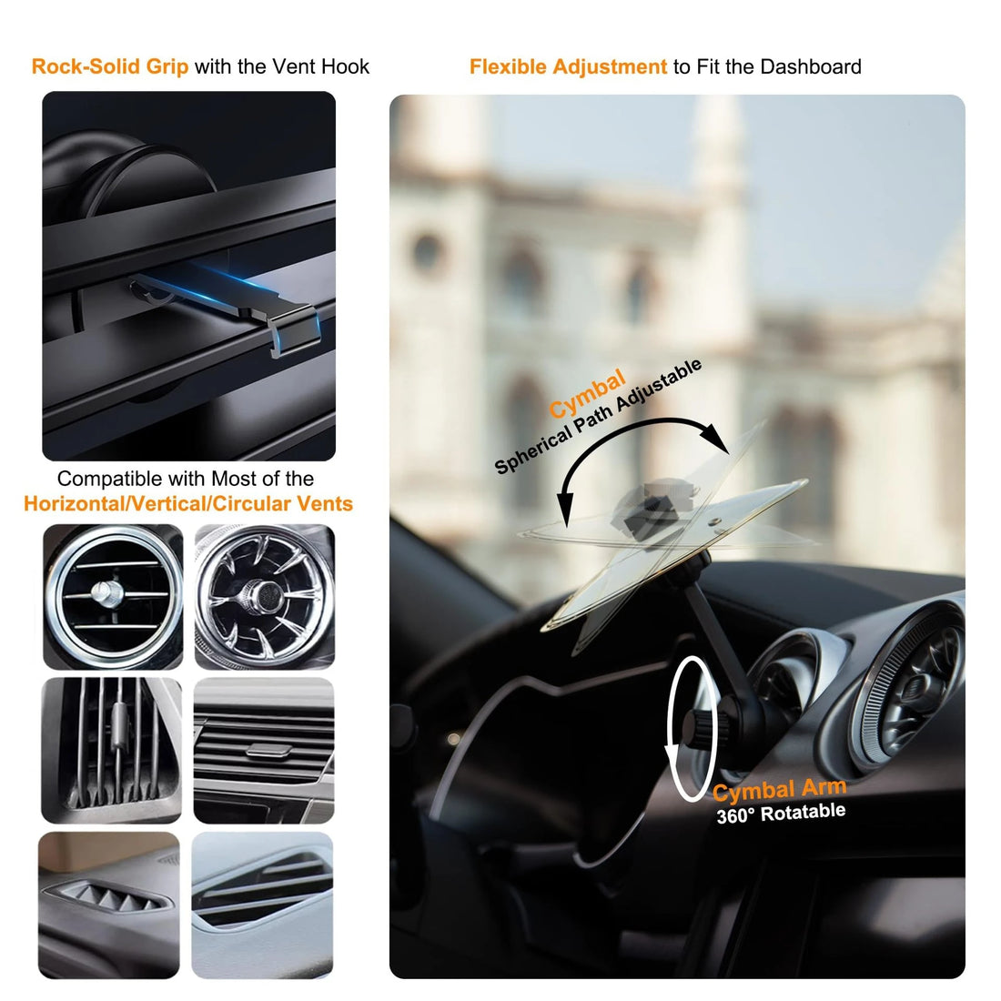 Universal Mini Drums Colliding With Cymbals Vent Decoration For Car Rugged Automotive Interior Accessories Crash Proof Design