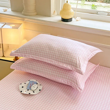 2pcs Set Pillowcase Envelope Style Plaid Couples Plain Ins 48x74cm Home Textile Household Bedroom Throw Pillow Case Pillow Cover