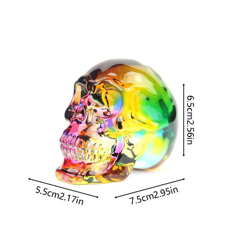 Halloween Colorful Skull Crystal Decorative Crafts Living Room Home Decorations