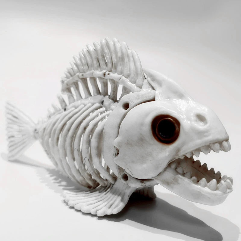 Halloween Animal Skeleton Bones Horror Fish Art Ornaments Halloween Props for Home Bedroom Decor Teaching Tool Kids Gift