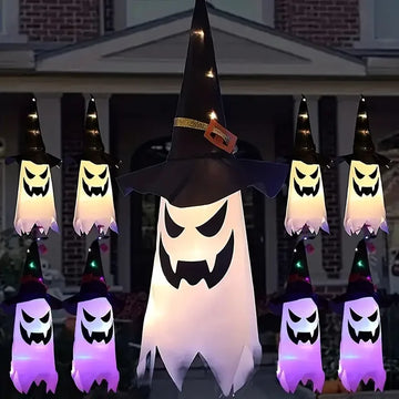 1-9PCS Halloween Party Dress Up LED Glowing Spooky Lamp Halloween Outdoor Light Horror Props Home Bar Decoration