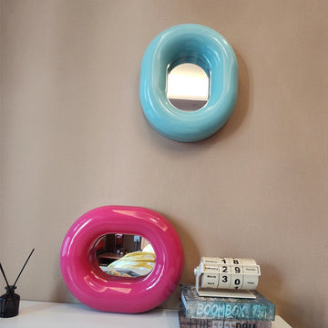 Bagel Shaped Wall Mirror High-end Decor Makeup Mirror Livingroom Mirror Decoration Ornaments Cool Wall Art Gifts