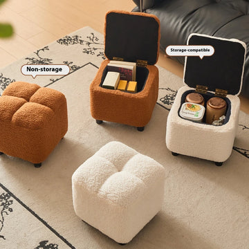 Creative Four Sided Soft Stool Storage Stool with Storage Capacity Bedroom Vanity Chair Super Soft Footstep Stool Home Furniture